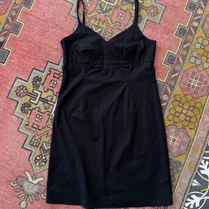 Women’s Y2K Spaghetti Strap Black Cotton Stretch Gap Mini Dress Sz 6
